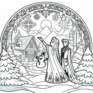 Frozen Movie Cartoon Colouring Page