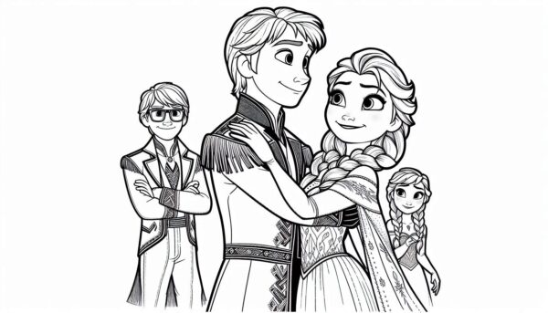 Frozen Movie Cartoon Colouring Page