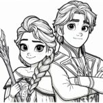 Frozen Movie Cartoon Colouring Page