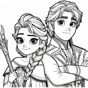 Frozen Movie Cartoon Colouring Page