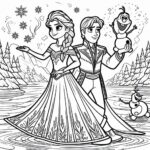 Frozen Movie Cartoon Colouring Page