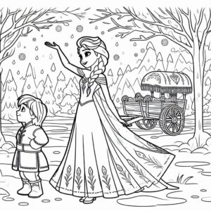 Frozen Movie Cartoon Colouring Page