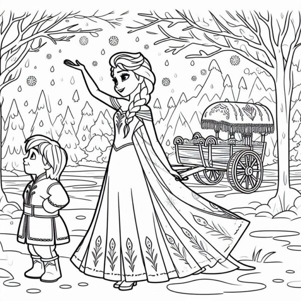 Frozen Movie Cartoon Colouring Page