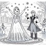 Frozen Movie Cartoon Colouring Page