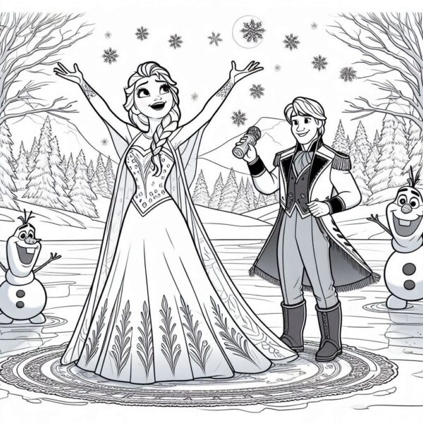 Frozen Movie Cartoon Colouring Page