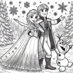 Frozen Movie Cartoon Colouring Page