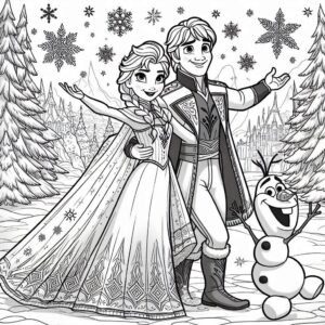 Frozen Movie Cartoon Colouring Page