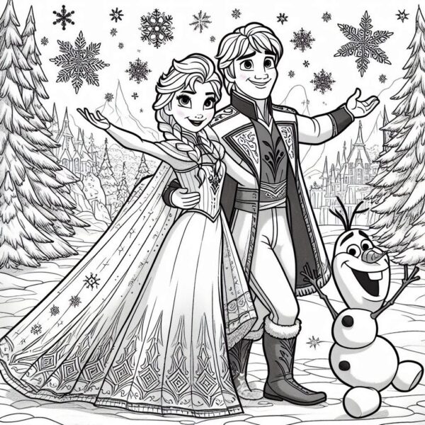 Frozen Movie Cartoon Colouring Page