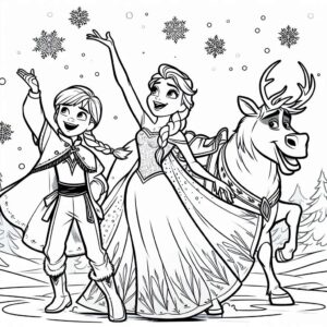 Frozen Movie Cartoon Colouring Page