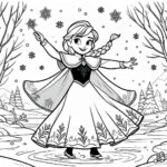 Frozen Movie Cartoon Colouring Page