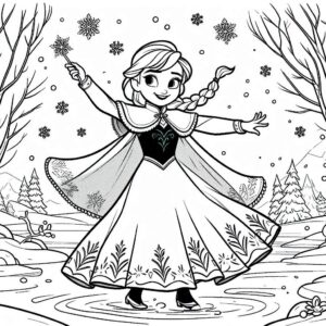 Frozen Movie Cartoon Colouring Page