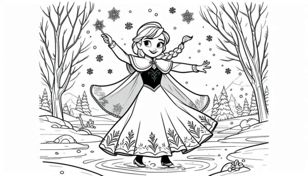 Frozen Movie Cartoon Colouring Page