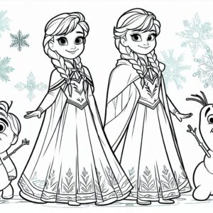 Frozen Movie Cartoon Colouring Page