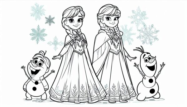 Frozen Movie Cartoon Colouring Page