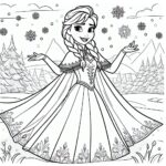 Frozen Movie Cartoon Colouring Page