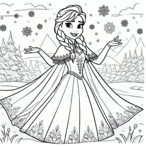 Frozen Movie Cartoon Colouring Page