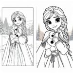Frozen Movie Cartoon Colouring Page