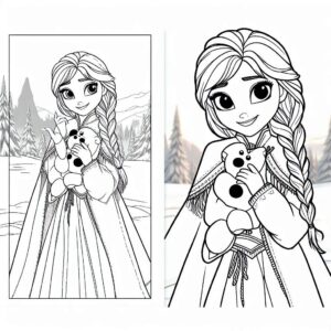 Frozen Movie Cartoon Colouring Page