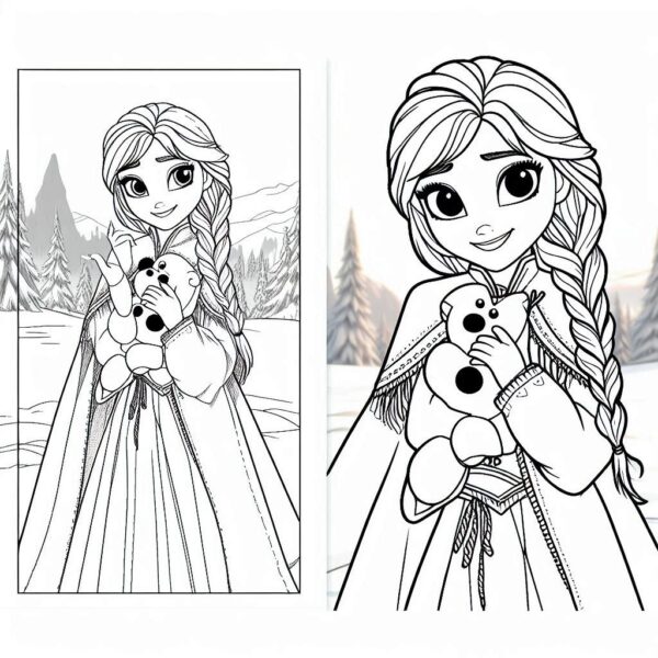 Frozen Movie Cartoon Colouring Page