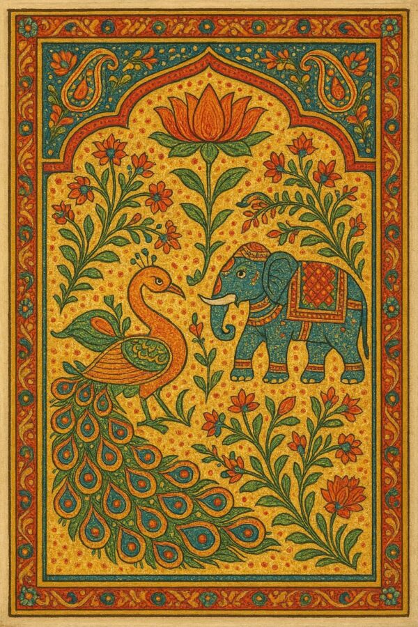 Indian Vintage Boondi Art Style Illustration