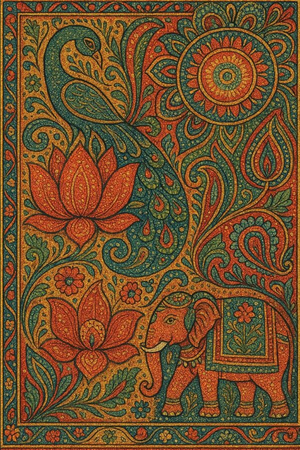 Indian Vintage Boondi Art Style Illustration