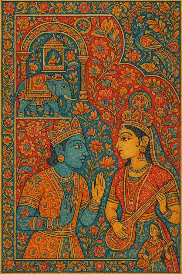 Indian Vintage Boondi Art Style Illustration