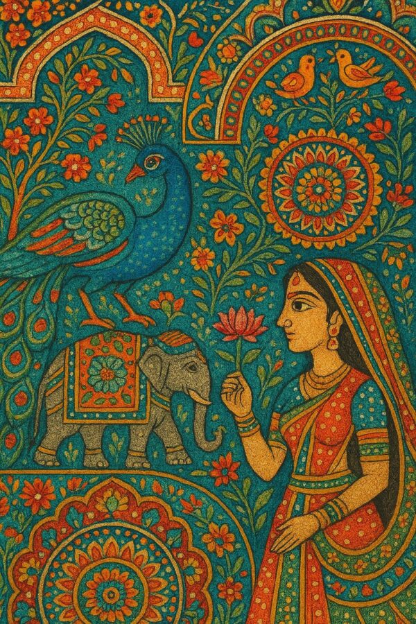 Indian Vintage Boondi Art Style Illustration