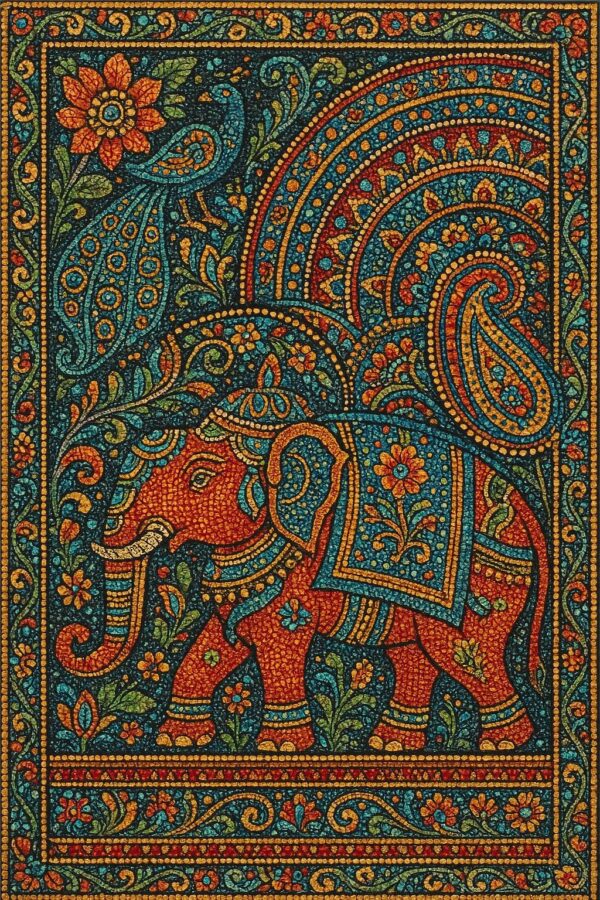 Indian Vintage Boondi Art Style Illustration