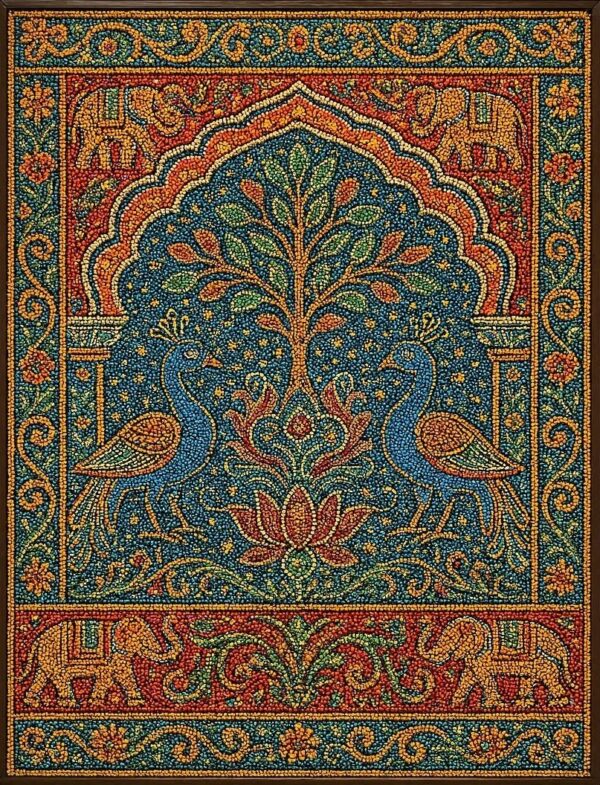 Indian Vintage Boondi Art Style Illustration