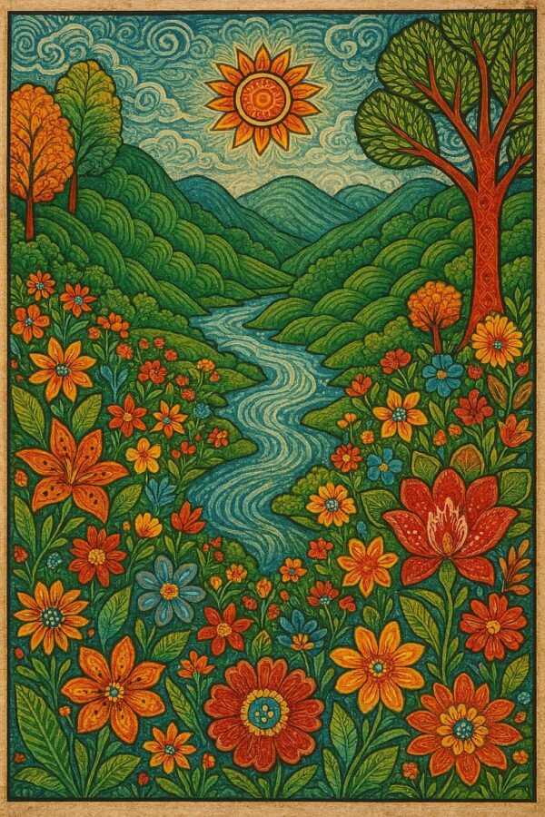 Indian Vintage Chamba Art Style Illustration