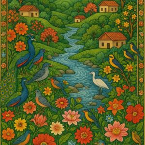 Indian Vintage Chamba Art Style Illustration