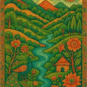 Indian Vintage Chamba Art Style Illustration