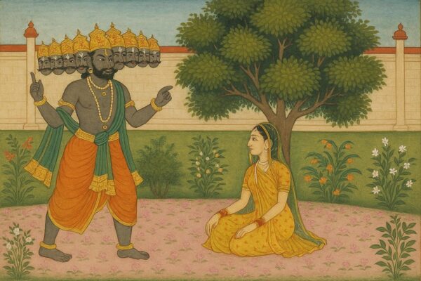 Ravana Adresses Sita Guler Art Style Print