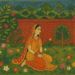 Sita In Ashok Vatika Guler Art Style Print