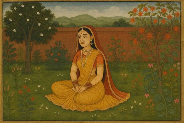 Sita In Ashok Vatika Guler Art Style Print