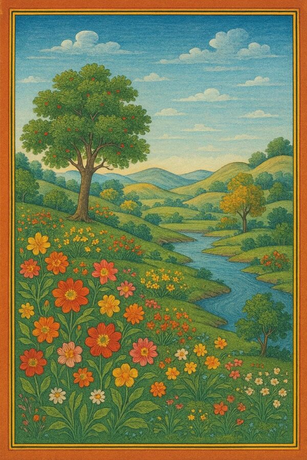 Indian Vintage Guler Art Style Illustration