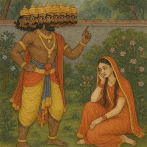 Ravana Adresses Sita Guler Art Style Print