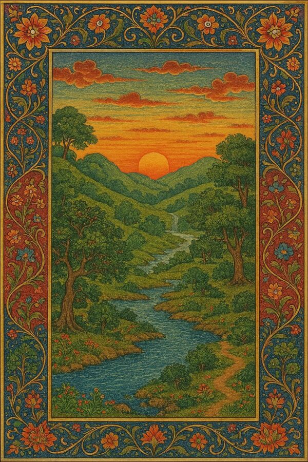 Indian Vintage Guler Art Style Illustration