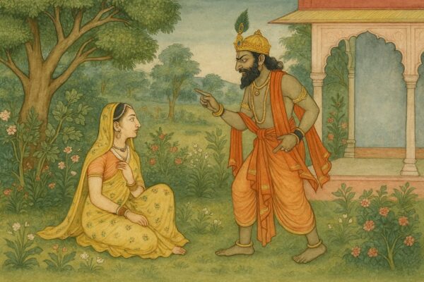 Ravana Adresses Sita Guler Art Style Print