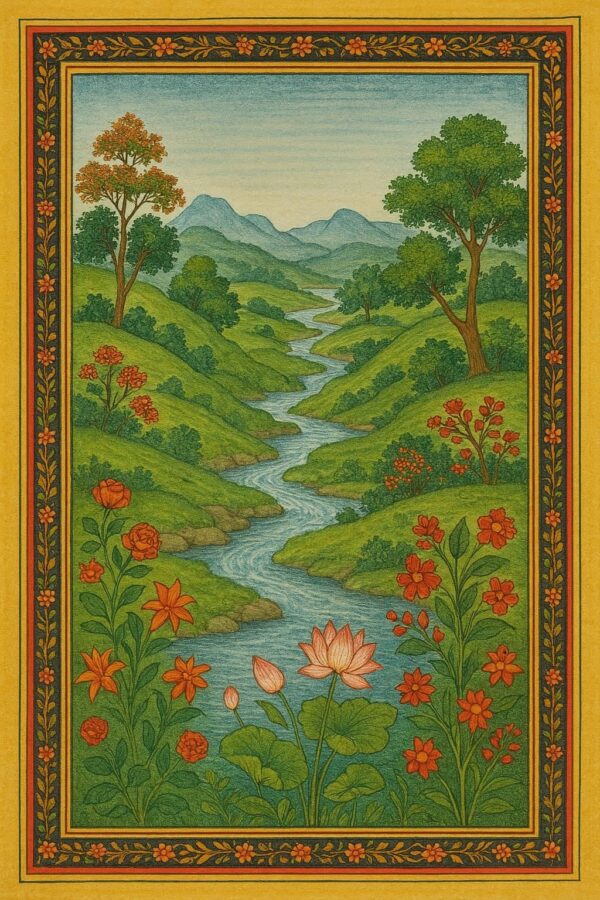 Indian Vintage Guler Art Style Illustration