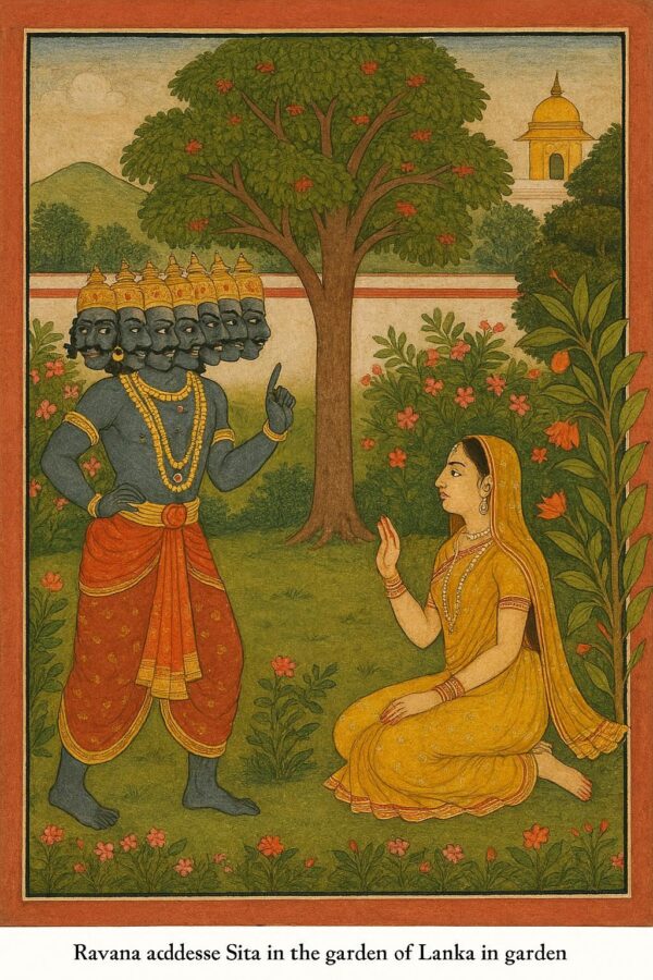 Ravana Adresses Sita Guler Art Style Print