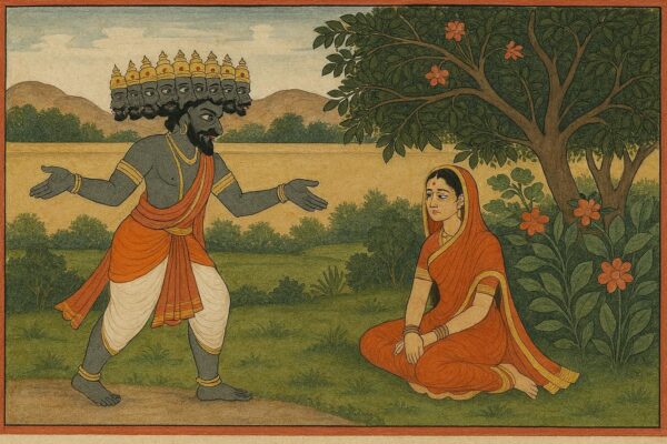 Ravana Adresses Sita Guler Art Style Print