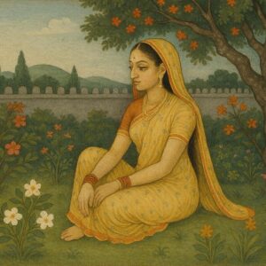 Sita In Ashok Vatika Guler Art Style Print