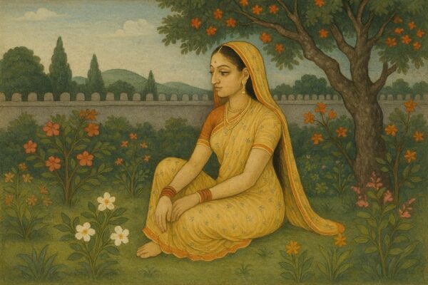 Sita In Ashok Vatika Guler Art Style Print