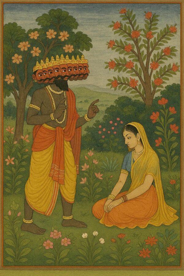 Ravana Adresses Sita Guler Art Style Print