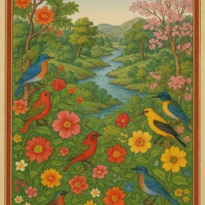 Indian Vintage Guler Art Style Illustration