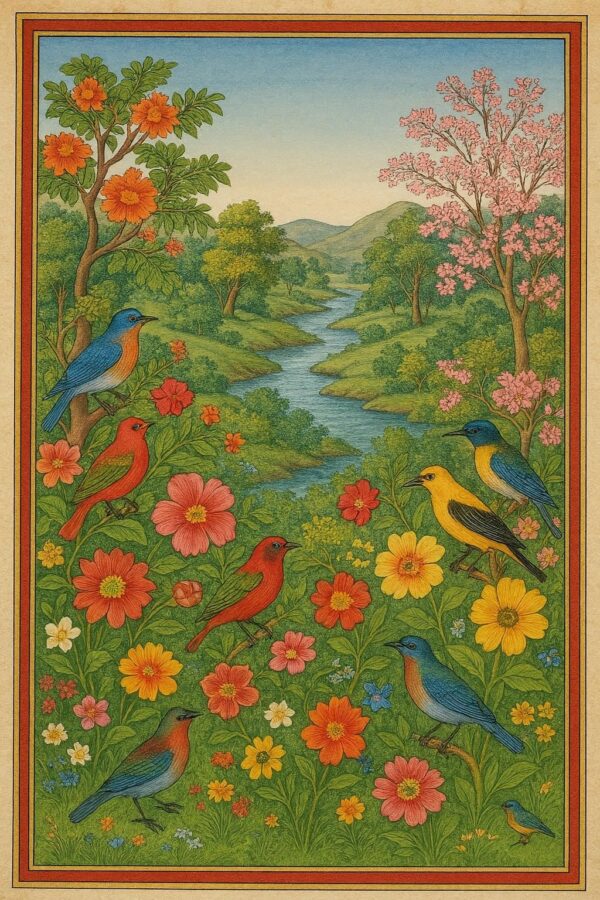 Indian Vintage Guler Art Style Illustration