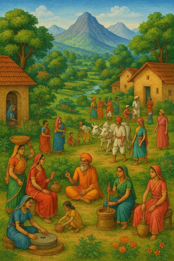 Indian Vintage Guler Art Style Illustration