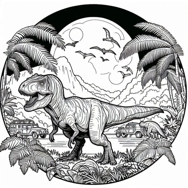 Jurassic World Colouring Page