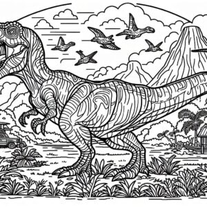 Jurassic World Colouring Page